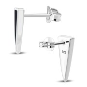 Black Onyx Triangle Sterling Silver Stud Earrings, e312